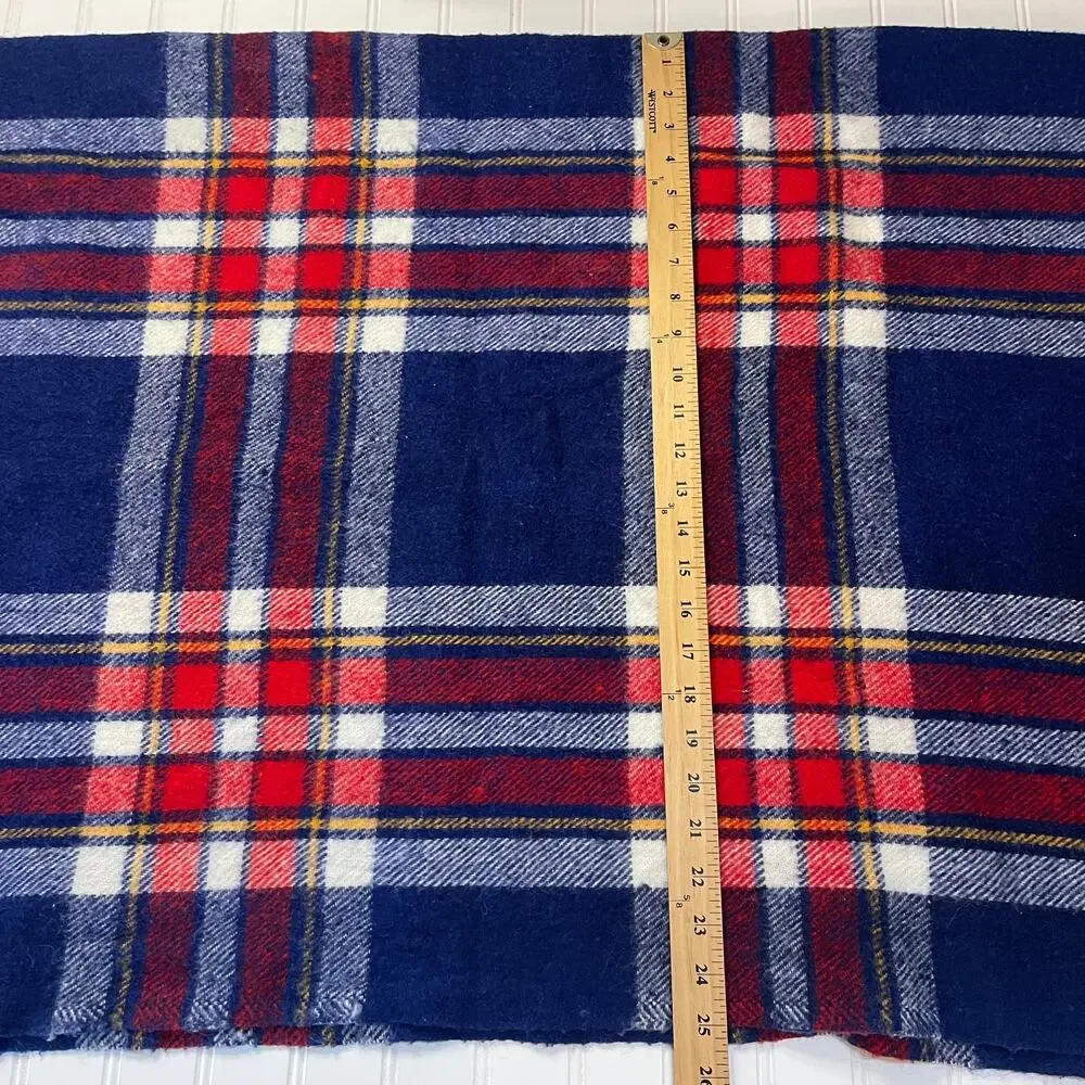 Vintage? Faribo Wool Plaid‎ Blanket 50X50 Stadium Poncho Throw